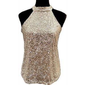 NWT Cable & Gauge Elegant Sequin Halter Top
